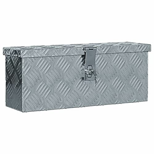 GuyAna Aluminiumkiste 48,5 x 14 x 20 cm Silbern Aluminium-Werkzeugkiste Aufbewahrung anhäNger ZubehöR