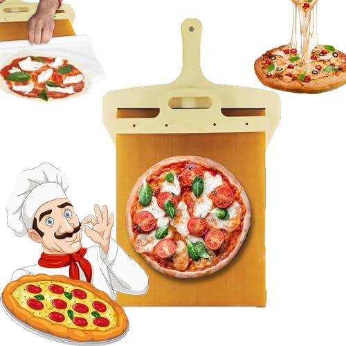 EHOTER Sliding Pizza Peel 2024 NEW Pala Pizza Scorrevole The Pizza Peel Pizza Paddle with Handle Pizza Spatula Paddle for Indoor & Outdoor Ovens (Ordinary 1pcs (Not recommended))