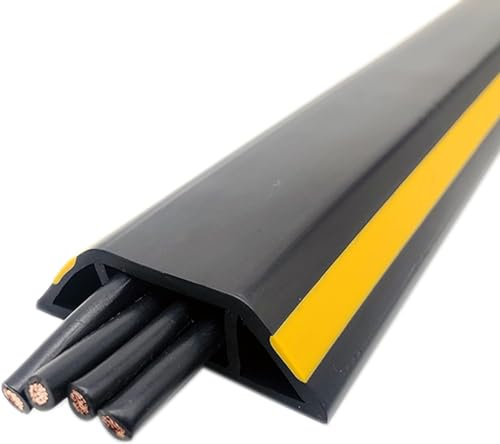 RAKKYO Breiter, großer Kabel-Kabel-Versteck, Flexibles, selbstklebendes PVC, 4-Draht-Management for Handy-Ladegerät, Innen- und Außenbereich, Wohnmobil-Wandboden, (Color : Black/Yellow, Size : 10m/3