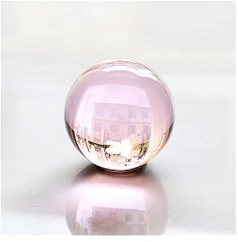 BIANMTSW Boule Rose Quartz Verre Boule Transparente Sphères Boule de Verre Boules de Photographie Artisanat (Couleur : Rose) Collections de la Maison