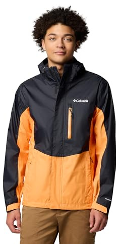 Columbia Pouring Adventure 3 Jacket, Chaqueta impermeable para la lluvia Hombre, Negro/Koi, XL