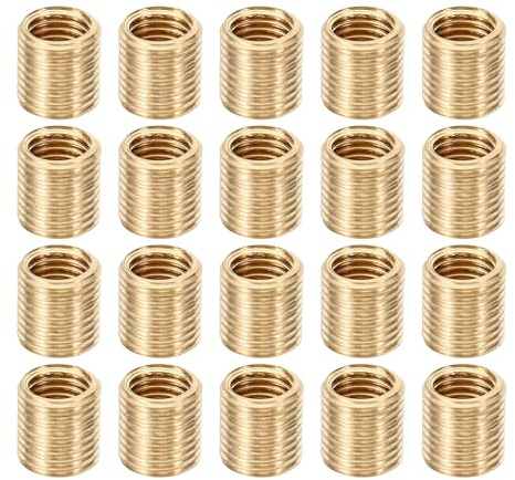 PATIKIL M10 auf M8 x10 mm Gewindeeinsatz, 20 Stück Messing Schnellgewindeeinsatz Einschraubmuttern für die Gewindereparatur gewinde-anschlüsse Gewindeadapter ewindereduzierung Set
