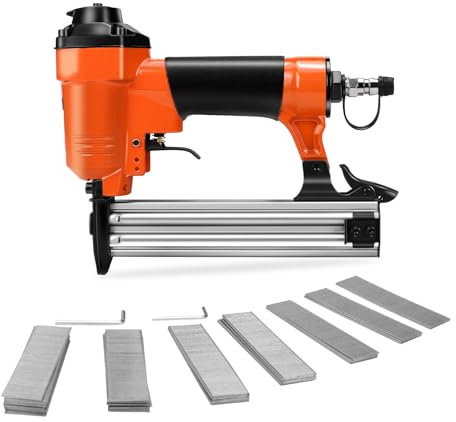 Druckluftnagler mit 5000 18GA 30mm Nägel, Drucklufttacker, Verwendet 10~30mm Nägel, Druckluft-Klammergerät/Nagler für Holzbearbeitung, Heimwerken