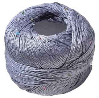 LICHENGTAI Paillettengarn, 100g Garn mit Pailletten Baumwolle und Polyester Glitzergarn Mehrfarbiges Garn zum Stricken Häkeln und Basteln für Häkelkleider Pullover Mütze