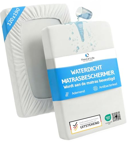 Madrasskydd 120 x 190, vattentätt, ventilerande och allergivänligt sängöverdrag, antibakteriellt, kvalstertätt, vårdande och mögelbeständigt, hygieniskt madrasskydd, 120 x 190 cm bäddmadrassöverdrag
