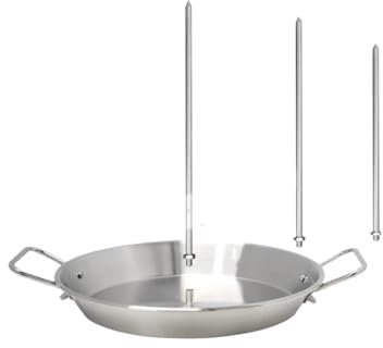AKTOUR Bills Grill Set di cottura in acciaio inossidabile 304 verticale spiedo padella verticale con 3 punte rimovibili (20,3 cm/25,4 cm/30,5 cm) e spazzole accessori per barbecue Slow N Sear Grill