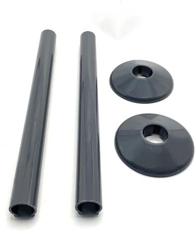 Greened House Anthracite Radiator Pipe Covers SnapFit 200mm Long 15mm Pipe