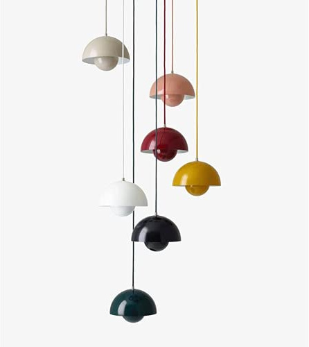 SSNCcNC Modern Dänisch Pendellampe Minimalismus Kleine Hängeleuchte Kreative Restaurant Pendelleuchte 1-Flammig Schlafzimmer Bettlicht E27*1 Treppen Wohnzimmer Ø23cm*H16CM,Rot