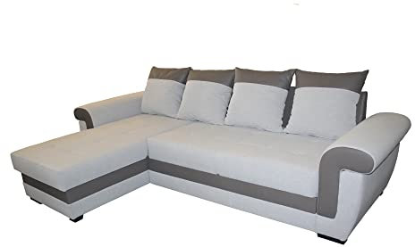 All4All Ecksofa mit Schlaffunktion Ivett 260 cm x 158 cm - Sofa in L-Form - Schlafsofa mit Bettkasten - Eckcouch Klein - Gewebe mit Kunstleder - Linke Seite - Modern 19