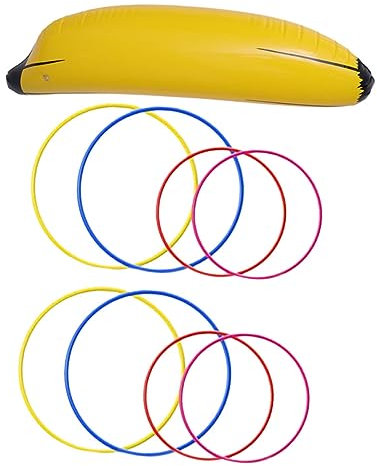 MILISTEN 1 Satz Aufblasbare Banane Werfen Bananenspiel Für Junggesellinnen Aufblasbares Bananenspiel Obstspielzeug Für Wasserbecken Bananen-ringwurfspiel Bananenring Werfen Wurfring Plastik