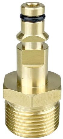 1-Piece M22 Pressure Washer Connector，Brass M22 Pressure Washer Plug to Quick Connect Coupler Adapter – Compatible with Karcher Washer Gun Hose Pipe