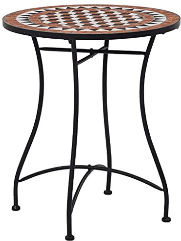 Outdoor Tische Mosaik Bistrotisch Braun 60cm Keramik