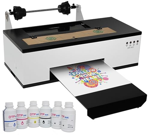 A3 L1800 DTF Transfer Drucker A31 DTF Drucker T-shirt Druckmaschine Textildrucker Heißprägen DTF-Drucker Ausgestattet mit Einem Weißen Tintenmischsystem,1440*1440dpi,Verwendet für DIY,Tinte Enthaltend