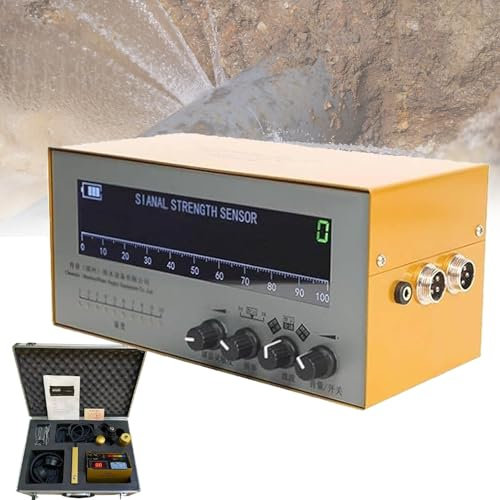 VNATWGOO Kit De Detector De Fugas De Agua Profesional, con MúLtiples Sensores Y Auriculares con CancelacióN De Ruido, 200~3000Hz Monitor De Agua para TuberíAs SubterráNeas Ajustable
