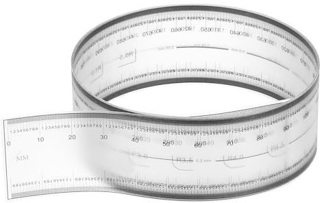 PATIKIL Regla Flexible De Película 80cm Regla Plegable Recta Transparente | 1 Pcs, Plástico PET Transparente, Escala 0.1mm, Con ángulo R Y Líneas De Ancho, Para Fábrica