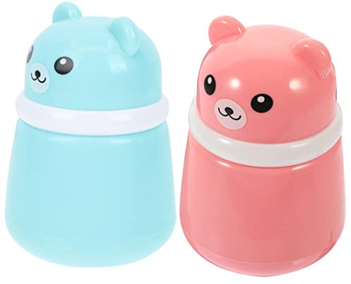 ERINGOGO Puderquastenschachtel 2 Stück Cartoon Bär Für Babys Reisefähiger Loser Talkumpuderbehälter Mit Schwamm Reißfest Und Kompakt Für Talkumpuder Und Kosmetikpuder Zuhause Und Unterwegs