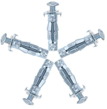Ancrages Mur Creux en Acier au Carbone M6 5 Pcs Argenté