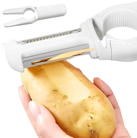 Pelador 5 en 1, abrebotellas, pelador de verduras, pelador de verduras 5 en 1 de acero inoxidable de grado alimenticio, abrelatas con mango ergonómico, apto para lavavajillas, utensilios de cocina