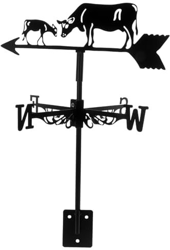 Happyyami 1satz Weathervane Mit Kuhdesign Wetterfahne Für Garten Und Dekorative Gartenaccessoires Metall Robust Und Wetterbeständig Einfache Installation Im Freien
