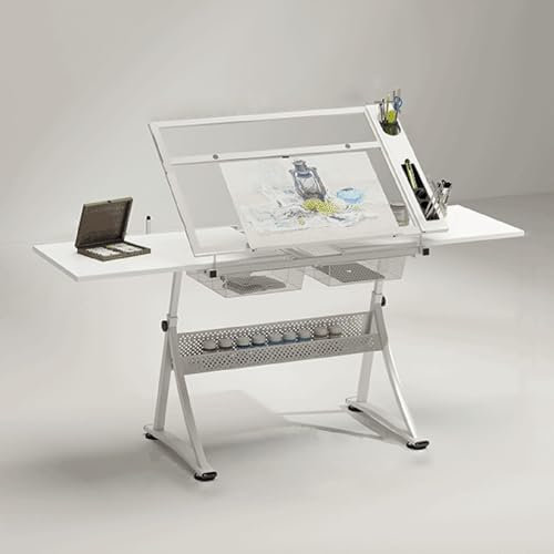 Hebebühne Elektrische Esstisch-Hebehalterung, elektrischer Scheren-Zeichentisch, Künstlertisch, 0°-50° neigbare Acrylplatte, (25,6-35,4) höhenverstellbar, All-in-One-Kunsttisch zum Schreib