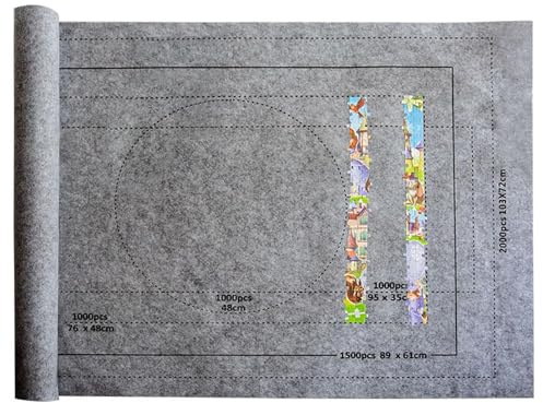 Jigsaw Puzzle Mat, Jigsaw Mat Roll, Puzzle Roll Mat, 66x116cm Gray Felt Puzzle Mat, Portable Non-slip Jigsaw Mat for Efficient Puzzle Solving, for Puzzle Lovers