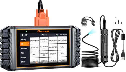 FOXWELL NT726 Bidirectional Scan Tool with FOXWELL VS300 Car Endoscope, USB Micro-USB Type-C, 5.5mm Snake Camera, 1280 * 720P, IP67 Waterproof, 6 Brightness Adjustable LED Lights