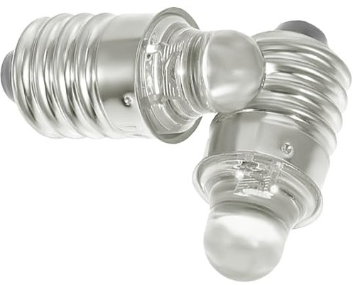 DOITOOL Lot De 2 Ampoules Led à Douille à Vis 6v Miniatures En Verre Et Métal Pour Lampe De Poche, Éclairage Portable Compact, Remplacement Fiable Et Solide
