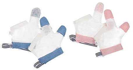 WEKADRIN 2 paia Guanti Antimorso per Traspirante Rete Doppia Faccia Guanti Protettivi per Dita Succhiare e Mordere Morbidi e Sicuri per Facili da e Portatili Colore Casuale Colore Casuale