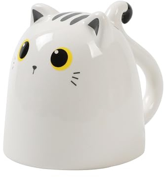 I-TOTAL® - Tasse en céramique Up & Down, tasse réversible (WHITE CAT)