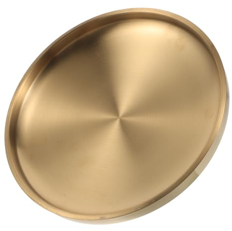 SMASOLO Cuenco Decorativo Grande de Acero Inoxidable Dorado Bandeja para Llaves Multifuncional de 21 CM Organizador para Entrada Joyero y Centro de Mesa Moderno
