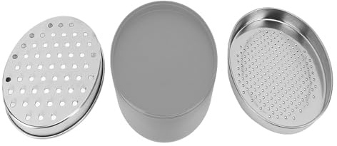 Cloimei Rallador de queso de acero inoxidable con contenedor de almacenamiento Rallador de cocina de doble cara para queso, jengibre, verduras, trituradora de alimentos, portátil, (Gris)