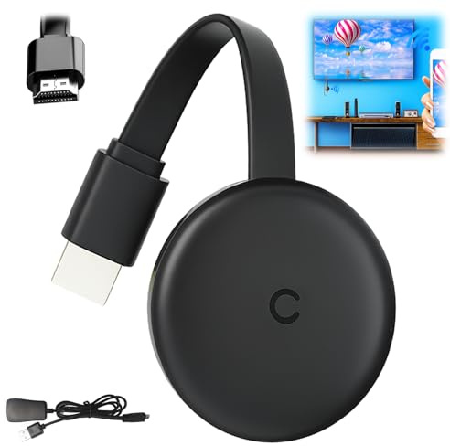 Chromecast - Dispositivo para TV, HDMI inalámbrico 3 en 1, Miracast Dongle, 2.4/5G, dongle WiFi de doble banda para TV, compatible con Airplay/Miracast/DLNA para Android/Windows/iOS/Mac OS, Plug and