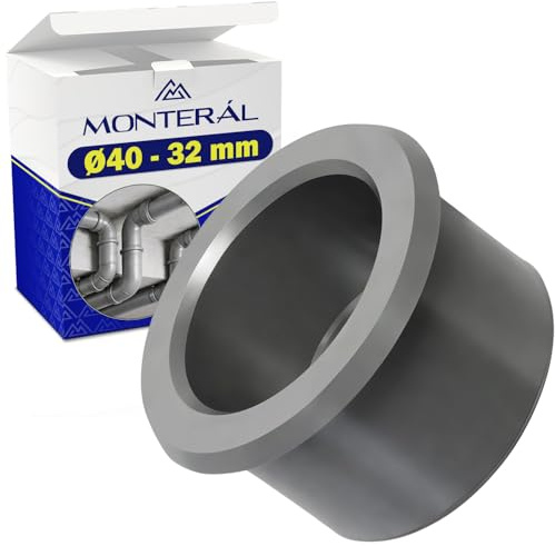Reduccion de Tubo Concéntrica Macho Ø 40 mm Hembra Ø 32 mm | Adaptador Reductor Tubo Fabricado en PVC - Garantía de 10 Años - MONTERAL
