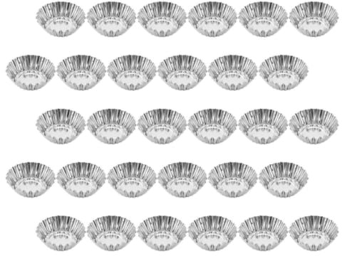 Healeved Stampi per Crostatine Riutilizzabili in Acciaio Inossidabile 30 Pezzi, Piccoli Stampi per Cupcake Facili da Pulire fare Dolci e Pasticceria
