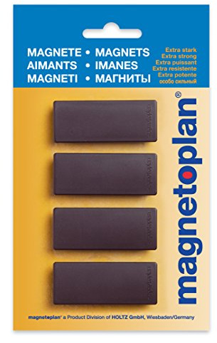 Discofix Rechtmagnete in schwarz Größe: 55 x 22 x 8 mm, 4 Stk