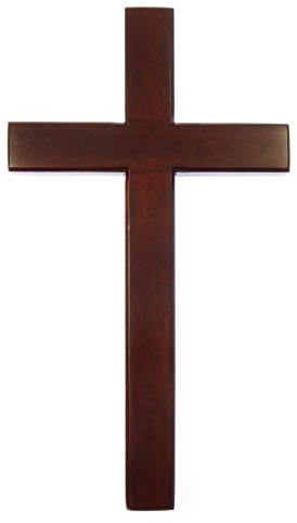 Shalom 30cm wooden Mahogany very large wall hanging cross brown wood