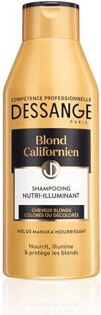 DESSANGE - Shampoing Nutri-Illuminant Blond Californien - Formule Enrichie En Miel De Manuka - Nourrit, Illumine & Protège - Pour Cheveux Blonds, Colorés Ou Décolorés - 250 ml