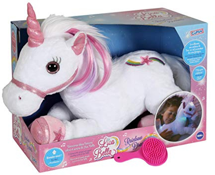 Gipsy Toys ID55648 - 55648 Kuschelweiches Einhorn Plüschfigur Lica Bella mit LED, Mehrfarbig