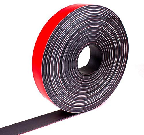 Rouleau Aimanté avec Adhésif Mousse, Bande Magnétique en Rouleau de 10m largeur 10mm, épaisseur 1,5mm