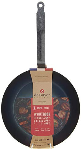DE BUYER - Bratpfanne Tole blau #Outdoor Ø 24 cm - 5400.24, Bleue