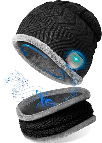 Regali Uomo Originali Cappello Bluetooth - Idee Regalo Natale Uomo Papà Amiche Regali Gadget Tecnologici Utili, Berretto con Cuffie Bluetooth Musica Sport Invernale Accessori Running Sci Elettronica