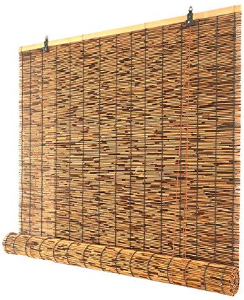 Zlovne Rollo Jalousien,Natürlich Lichtfilter-Raffrollos,mit Lifter,für Tür,Terrasse,Veranda,Hinterhof,Zaun Sichtschutz Rollos,Regen/Sonnenschutz Jalousette (W130xH260cm/51x102in)