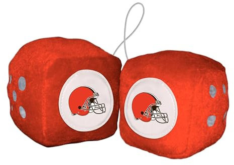 FANMATS 31975 Cleveland Browns Team Color Fuzzy Dice Decor 7,6 cm Set