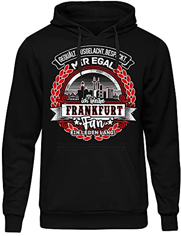 UGLYSHIRT EIN Leben lang Frankfurt Herren Kapuzenpullover | Stadt - Frankfurt Skyline - Fussball - Sport - Frankfurt Pullover - Ultras - Hoodie