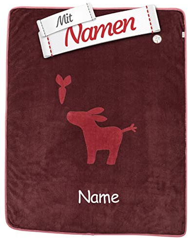 Sterntaler Emmis Garden Schmusedecke mit Namen Bestickt, Kinderdecke Babydecke Kuscheldecke für Jungen und Mädchen, 75 x 100