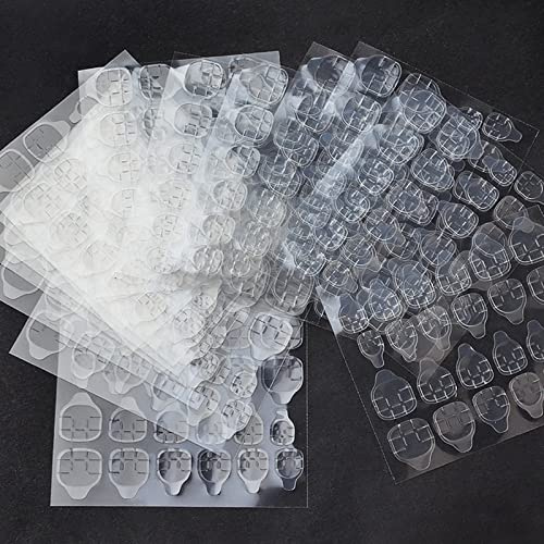 20 feuilles (480pcs) Autocollant double face pour ongles, Nail Glue Jelly Gel Ruban Adhésif Onglets Nail Glue Transparent Flexible Adhésif Faux Ongles Conseils pour Décoration à Ongles