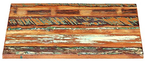 Gecheer Tischplatte Holz-Tischplatte Ersatzteil Drehplatte Esstischplatte Couchtischplatte Holztischplatte für Esstischen, Couchtischen, Quadratisch 80x80 cm 25-27 mm Altholz Massiv