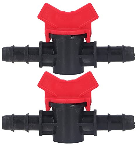 2PCS Barbed Ball Valve, Regulator Ball Valve Shut Off Switch Control Valve for Drip Irrigation Hoses Agricultura Garden(12MM Regulator)