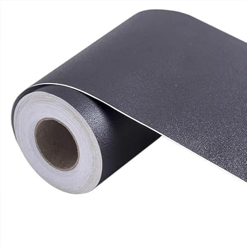 VisitRyl Selbstklebende Wandaufkleber Grenze 5cm X 500cm, TapetenbordüRe Selbstklebend BordüRe, Wasserdichte WandbordüRe FüR Zuhause BüRo Hotel Diy Dekoration Pures Schwarz
