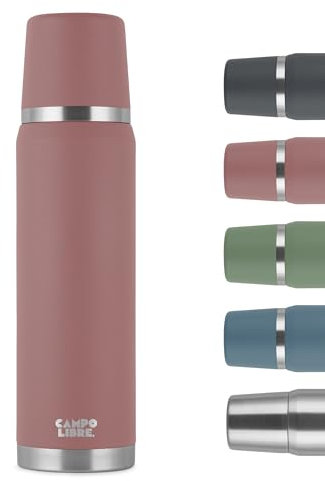 Campo Libre. Jaco® Thermoskanne 1L I Thermos mit Becher I Unsere Thermosflasche mind. 24h heiß I Isolierkanne mit Doppelwandisolierung ist zu 100% auslaufsicher & recycelter Edelstahl